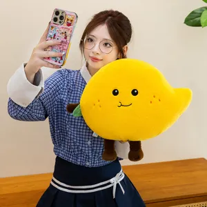 Joli coussin en peluche de mangue jaune douce peluche fruit jouet pour fille déco chambre