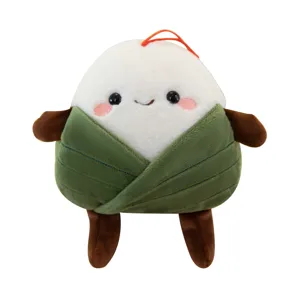 Lindo peluche de zongzi del Festival de los Barcos Dragón llavero regalo suave tierno