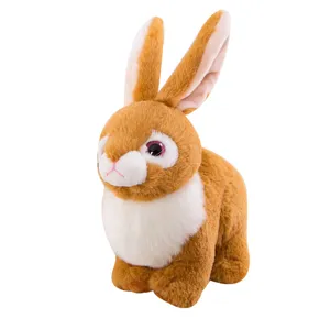 Süßes braunes weißes Plüschtier Hase kuscheliges Stofftier Stoffhase Geschenk für Kinder und Deko