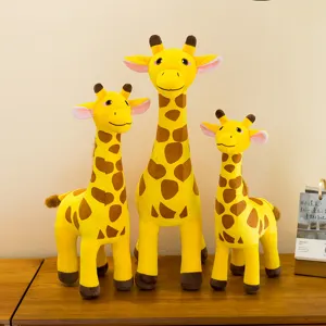 Cute giraffe plush toy set soft stuffed animal dolls for kids birthday gift home decoration