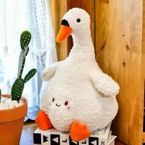 Cute white duck plush toy fat goose soft stuffed doll children companion healing plush pillow