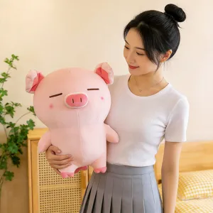 Süßes stehendes Schwein Plüschtier weiche Stofftier Puppe Kissen Geburtstagsgeschenk