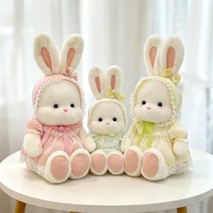 Süßes Plüschkaninchen Puppe, weicher Stoffhase im Prinzessinenkleid, tolles Geschenk für Mädchen.