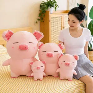 Süßes elastisches stehendes Schwein Plüschtier weiches Kissen Puppe Geburtstagsgeschenk.