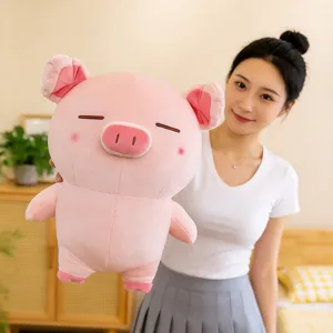 Schönes rosa Schwein Plüschtier weiches Kissen Puppe süßer Begleiter Geschenk für Kinder