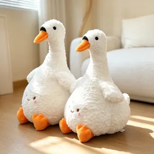 Cute plush white duck toy soft stuffed animal pillow for kids cozy home decor gift