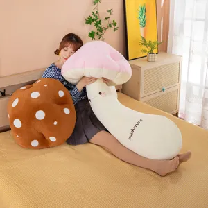 Long oreiller corps champignon pelucheux coussin sommeil doux deco lit chambre fille