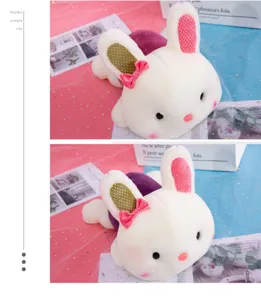Simpatico coniglio di peluche disteso animale morbido cuscino regalo perfetto per bambini