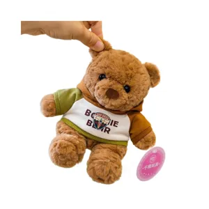Orsacchiotto di peluche morbido con felpa con cappuccio colorata regalo per bambini.