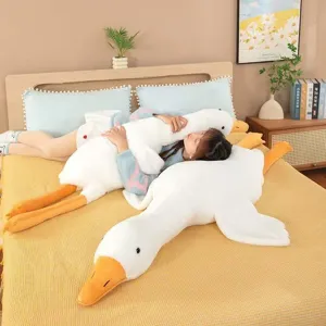 Cute giant white goose plush toy soft stuffed animal pillow long neck sleeping companion doll