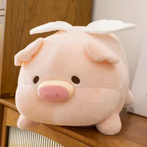 Cute Angelic Pig Plush Toy Soft Stuffed Animal Cartoon Piggy Doll Comfortable Sleeping Pillow Kids Companion Gift