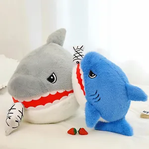 Cute Shark Plush Toy Stuffed Animal Pillow Soft Bite Fish Doll Kids Sleeping Companion Home Decor Birthday Gift