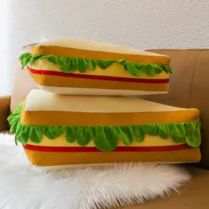 Cute sandwich plush pillow toy creative soft stuffed doll for home sofa bed decoration