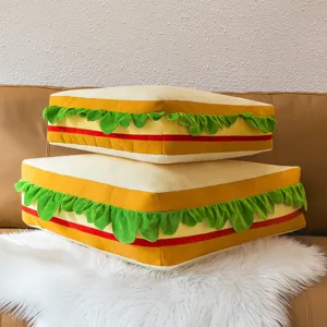 Cute sandwich plush pillow soft stuffed food cushion creative sofa home decor gift 1pc