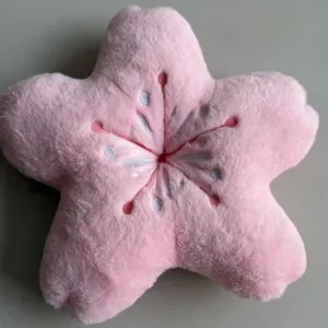 Cuscino in peluche con fiori di ciliegio rosa per divano e sedia da ufficio, grazioso giocattolo.