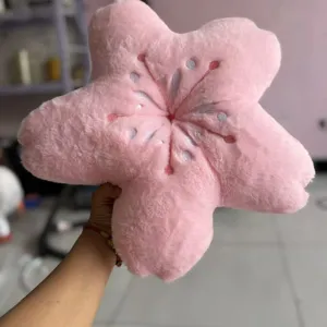 Morbido cuscino in peluche rosa a forma di fiore di ciliegio per divano casa ufficio regalo