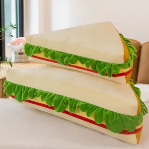 Cute sandwich plush pillow soft toy creative food cushion for bedroom sofa home decor 1pc