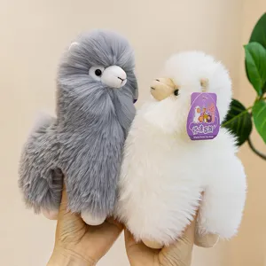 Cute fluffy alpaca plush toy set, soft stuffed animal doll pillow for kids and home decor.