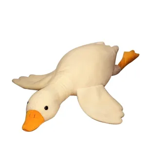 Cute white goose plush toy giant stuffed animal pillow soft sleeping doll for kids girls gift