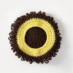 Kids cute funny knitted wig hat winter warm crochet afro hair cap cute novelty fashion beanie.