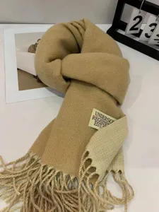 Winter solid color imitation cashmere warm tassel scarf for women and couples fashion accessory