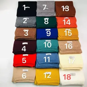 Echarpe en tricot de couleur unie pour hiver chaud cache-cou mode accessoire doux chic