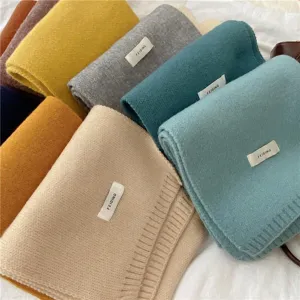 Echarpe d'hiver tricotee coloree pour femmes et hommes, chauffe-cou unie confortable