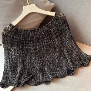Vrouwen Zomer Gebreide Sjaal Cape Uitgesneden Zonbescherming Ijszijde Poncho Casual Strand Cover Up Elegante Vest Sjaal