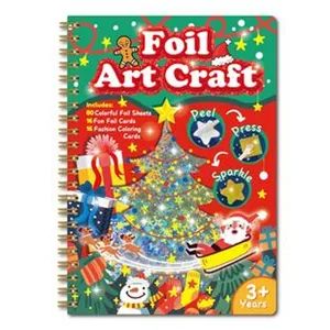 Kids Christmas Foil Art Craft DIY Kit Spiral Bound Educational Toy Gift for Kids 3+