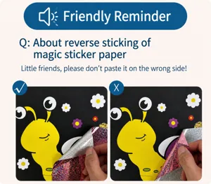 Kids foil art transfer stickers DIY craft set, creative glitter coloring toy for children.