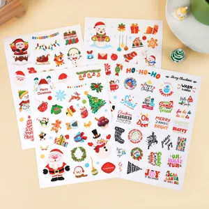 Christmas stickers cute cartoon holiday decorative decals for scrapbooking party.