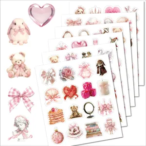 96pcs pink retro cute graffiti stickers DIY waterproof phone case laptop water bottle decor