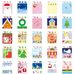 Christmas paper cutting craft book for kids fine motor skills DIY activity pages set