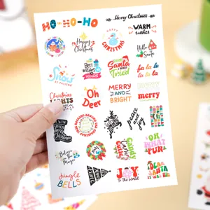 Christmas decorative stickers sheet kids cute holiday scrapbooking planner journaling supplies