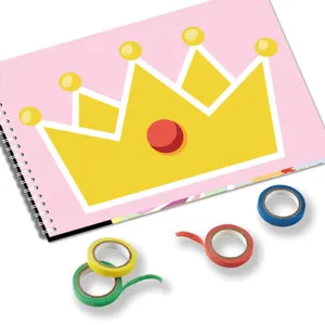 Kids DIY tape sticker notebook set with colorful washi tapes for creative early education.