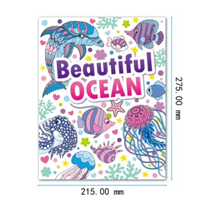 Children ocean theme coloring book DIY graffiti drawing book for kids aged 4-6 years old.