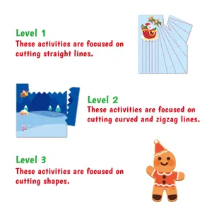 Christmas paper cutting activity book children fine motor training early education learning toys