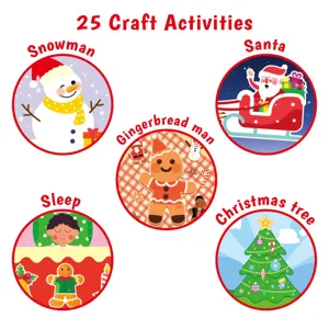 Children Christmas craft activity book paper cutting DIY kit educational toy for kids