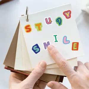Colorful alphabet stickers for DIY scrapbooking, waterproof decorative letters for cards and crafts.