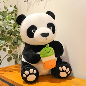 Giant Panda Plush Toy Stuffed Animal Doll Milk Tea Cute Soft Pillow Cushion Gift For Kids Home Decor