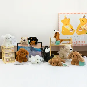 Cute puppy plush toys set, mini stuffed animals doll, soft lovely sleeping pillow decor.
