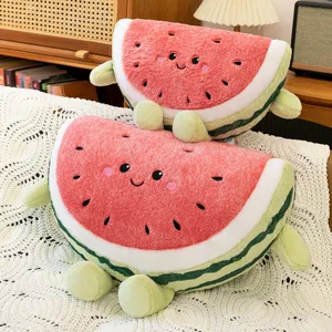 Cute Watermelon Plush Toy Stuffed Animal Soft Fruit Cushion Pillow Kawaii Hugging Pillow Birthday Gift
