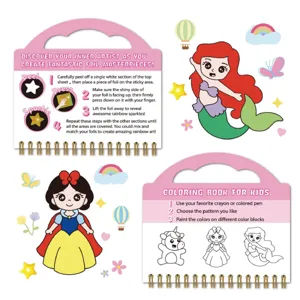 Princess Foil Art Kids Magic Transfer Sticker And Coloring Book DIY Creative Toy Set