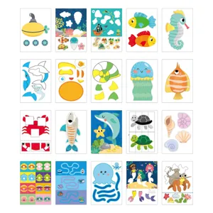 Kids ocean craft kit DIY handmade paper cutting activity educational toys for toddlers
