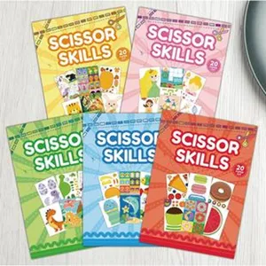 Kinder Schere Fähigkeiten Aktivität Buch Set, 5 thematische frühe Lernpapier Bücher.