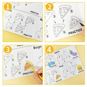 Kids step-by-step drawing and coloring book for early education and creative learning art.
