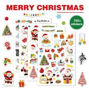 Christmas Stickers Cute Cartoon Santa Snowman Decals For Kids Hand Ledger Scrapbooking Party Decoration