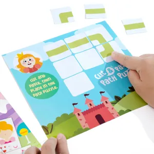 Libro di puzzle fai da te per bambini castello di principessa giocattolo educativo fatto a mano