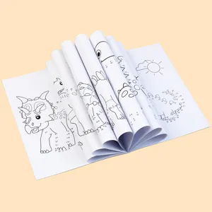 Dinosaur dot-to-dot coloring book for kids, fun drawing and early education learning.