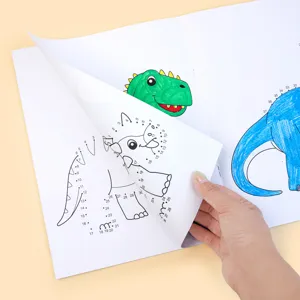 Dinosaur dot-to-dot coloring book for kids, fun early education painting activity book